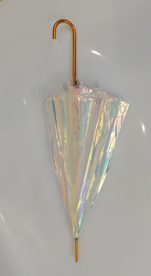 Auto Open Clear Umbrella Romantic Dream Beautiful Color Aurora Transparent Umbrella