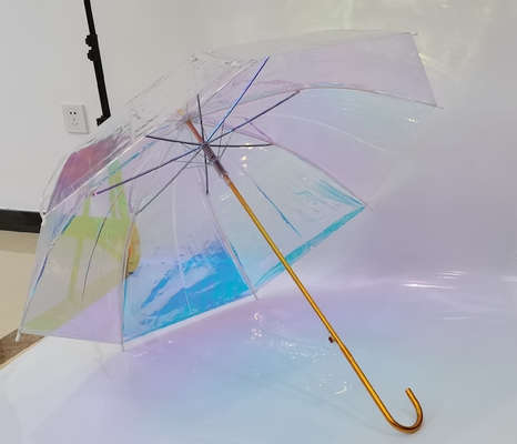 Auto Open Clear Umbrella Romantic Dream Beautiful Color Aurora Transparent Umbrella
