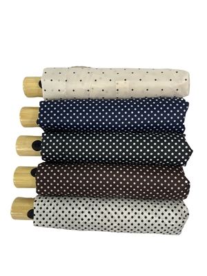 Three-Fold Wavy Umbrella With Wooden Handle Automatic Opening And Closing Windproof