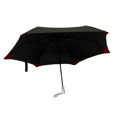 Automatic Folding Travel Umbrella With Lightweight Fibleglass Frame And Metal Shaft