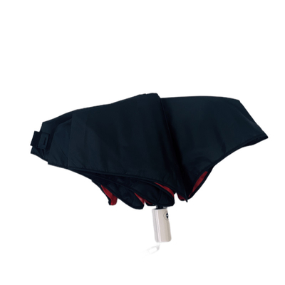 Automatic Folding Travel Umbrella With Lightweight Fibleglass Frame And Metal Shaft