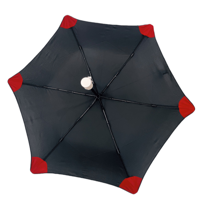 Automatic Folding Travel Umbrella With Lightweight Fibleglass Frame And Metal Shaft