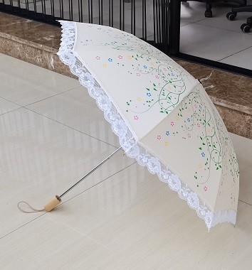Super Lightweight 2 Folding Reverse Umbrella Satin Frame Fiberglass Ribs Manual Open 19 Inches 8 Panels