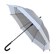 23 Inches  8 Fiberglass Ribs Auto Open Stick Umbrella With J Shape Rubber Coated Plastic Handle