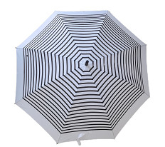 23 Inches  8 Fiberglass Ribs Auto Open Stick Umbrella With J Shape Rubber Coated Plastic Handle