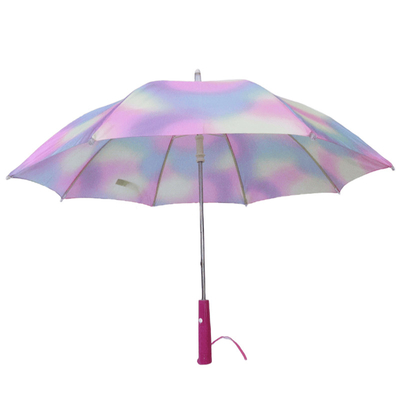 19 Inches Steel Fibreglass Windproof Pongee Colorful LED Safety Flashlight Umbrella