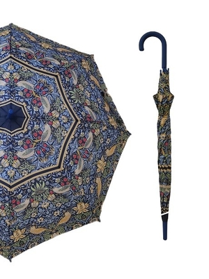 23 Inches  8 Fiberglass Ribs Hands-free Stick Umbrella With J Shape Rubber Coated Plastic Handle