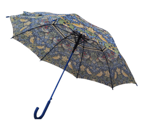 23 Inches  8 Fiberglass Ribs Hands-free Stick Umbrella With J Shape Rubber Coated Plastic Handle