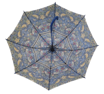 23 Inches  8 Fiberglass Ribs Hands-free Stick Umbrella With J Shape Rubber Coated Plastic Handle