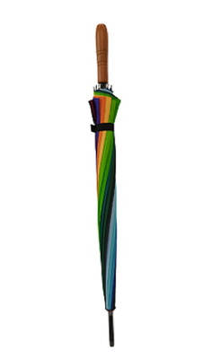 Fiberglass Ribs Wooden Handle Umbrella With Metal Tips And Customized Package