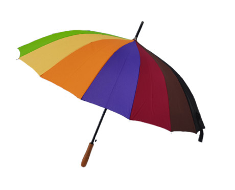 30 Inches Chromatic mens Golf Umbrella Metal Shaft Wooden Handled With Heat-Transfer Printing