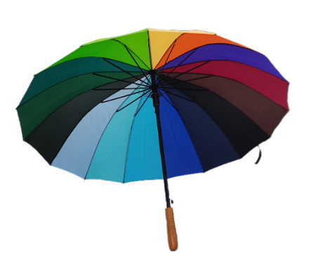 Fiberglass Frame Wooden Handle Umbrella With Customized Logo