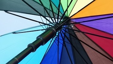 30 Inches Chromatic mens Golf Umbrella Metal Shaft Wooden Handled With Heat-Transfer Printing
