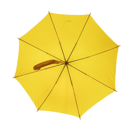 high quality 23 Inches Windproof Auto Open Stick Umbrella With Wooden Shaft And Fiberglass