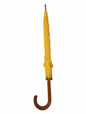 high quality 23 Inches Windproof Auto Open Stick Umbrella With Wooden Shaft And Fiberglass