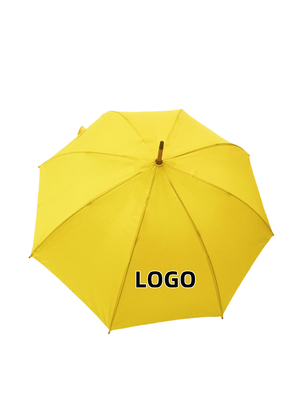 high quality 23 Inches Windproof Auto Open Stick Umbrella With Wooden Shaft And Fiberglass