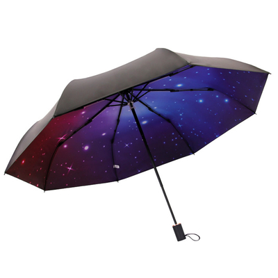 Windproof 8 Ribs Automatic Folding Umbrella With Astral Pongee Cloth Rubber Handle