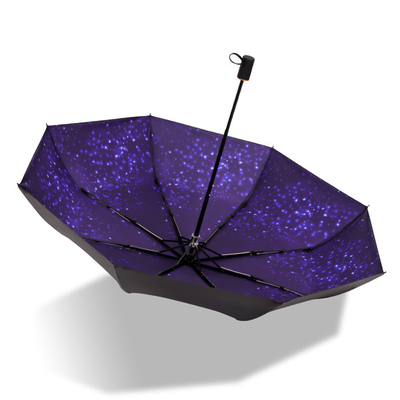 Windproof 8 Ribs Automatic Folding Umbrella With Astral Pongee Cloth Rubber Handle
