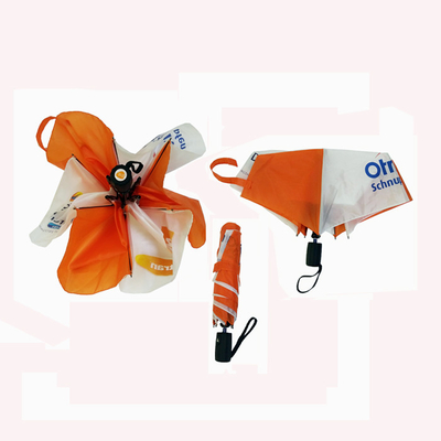 Compact 3-Fold Automatic Open Manual Close Umbrella With Polyester Fabric