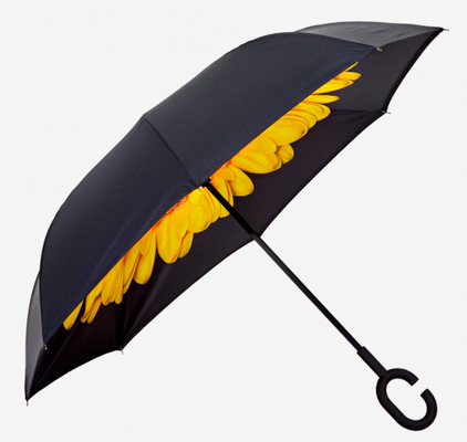 Reversible Polyester Umbrella With Sturdy Metal Ribs And Comfortable Rubber Grip