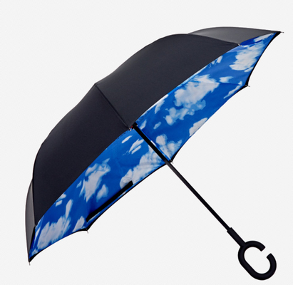 Reversible Windproof Umbrella With Rubber Handle