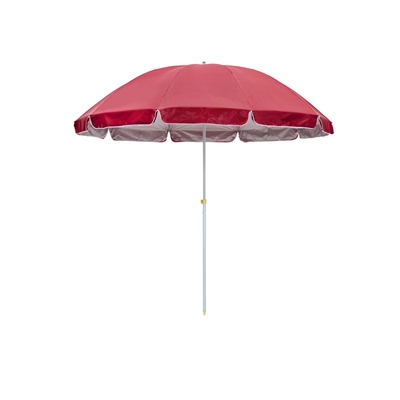 42 Inch UV Protection Metal Shaft Beach Umbrella With Silver Coating