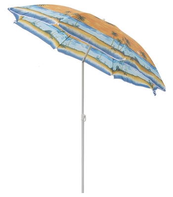 42 inches Streerable Metal Beach Umbrella With UPF 50 Protection with 210T oxford fabric