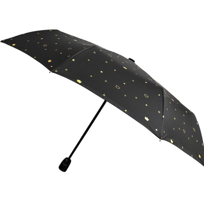 Metal Shaft Automatic Folding Travel Umbrella With Fiberglass Frame