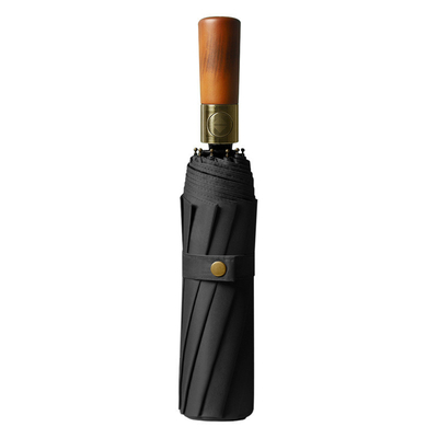 Windproof 10-Ribbed Metal Shaft Automatic Open / Close Travel Umbrella