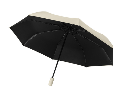 Fully Auto Open And Close Compact Portable 3 Folding Fiberglass Shaft By 8 Ribs Travel Umbrella