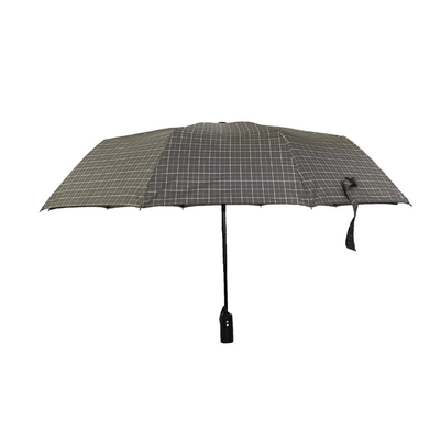 Automatic 3 Folding Travel Umbrella With Enhanced Durability From Metal Shaft And Fiberglass Frame