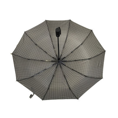 Automatic 3 Folding Travel Umbrella With Enhanced Durability From Metal Shaft And Fiberglass Frame