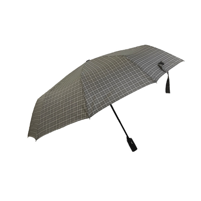 Automatic 3 Folding Travel Umbrella With Enhanced Durability From Metal Shaft And Fiberglass Frame
