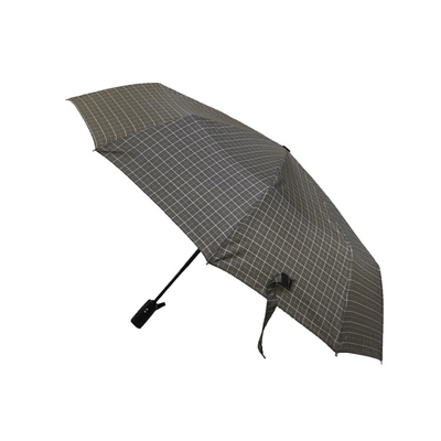 Automatic 3 Folding Travel Umbrella With Enhanced Durability From Metal Shaft And Fiberglass Frame