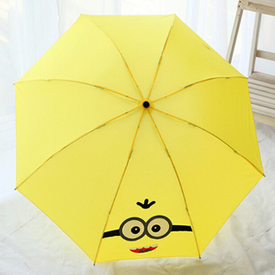 Adorable Kids Folding Umbrella With Cartoon Rubber Handle