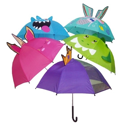 18 Inches  Compact  Animals Kids Umbrella With Customized Print Easy To Carry