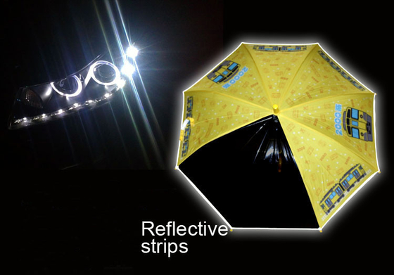 EVA Two Panels Compact Umbrella Eco-friendly And Odour Free , Give Kids A Clear Vision , Reflective Strips