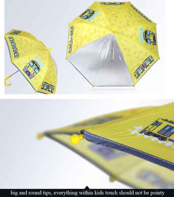 EVA Two Panels Compact Umbrella Eco-friendly And Odour Free , Give Kids A Clear Vision , Reflective Strips
