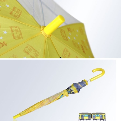EVA Two Panels Compact Umbrella Eco-friendly And Odour Free , Give Kids A Clear Vision , Reflective Strips
