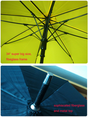 29 Inch Golf Umbrellas With Protective Rubber Handles And Sturdy Fiberglass Poles