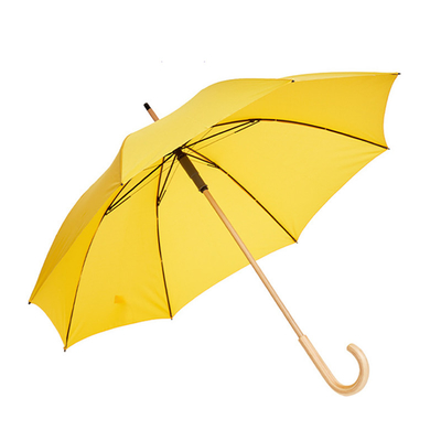8-Rib Fiberglass Customizable Umbrella With Wooden Handle