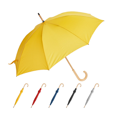 8-Rib Fiberglass Customizable Umbrella With Wooden Handle