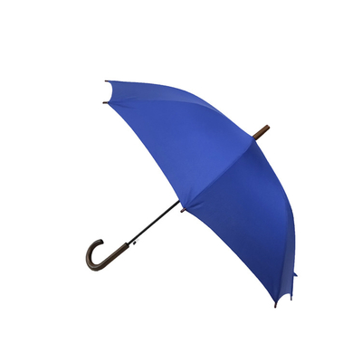 Customized Golf Umbrellas With Wooden Handle And Metal Ribs In Polyester / Pongee Fabric