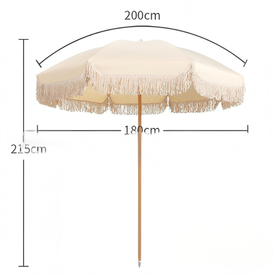 Fabric UV Beach Umbrella Sun Shelter 210T Oxford Cloth With Silver Coating Acceptable Logo