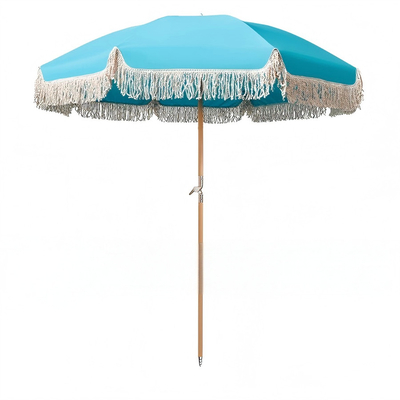 Fabric UV Beach Umbrella Sun Shelter 210T Oxford Cloth With Silver Coating Acceptable Logo