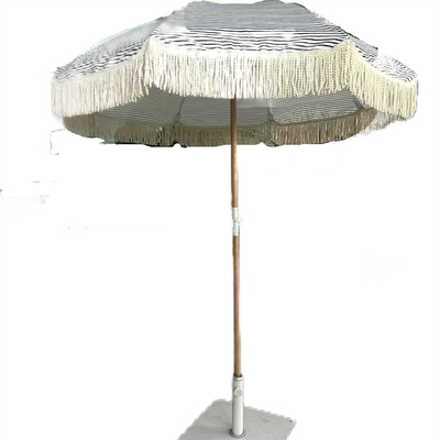 Fabric UV Beach Umbrella Sun Shelter 210T Oxford Cloth With Silver Coating Acceptable Logo