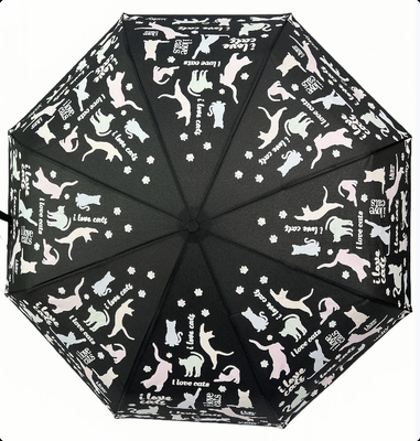 Windproof Stick Umbrella Creative Magic Color Changing When Wet