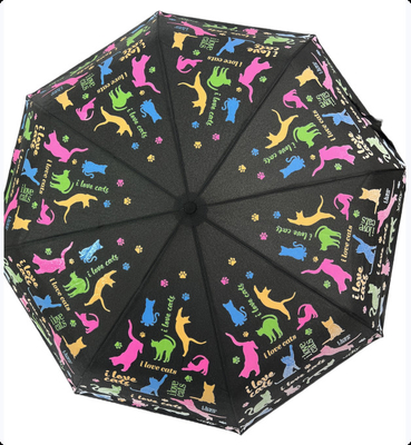 Windproof Stick Umbrella Creative Magic Color Changing When Wet