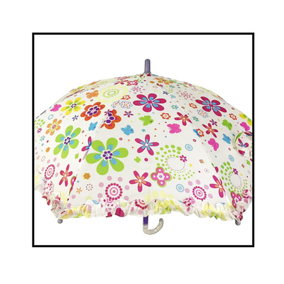Colorful Kids Compact Umbrella With Beautiful Pongee Fabric And Easy Open/Close Button For School And Travel