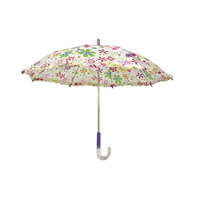Colorful Kids Compact Umbrella With Beautiful Pongee Fabric And Easy Open/Close Button For School And Travel